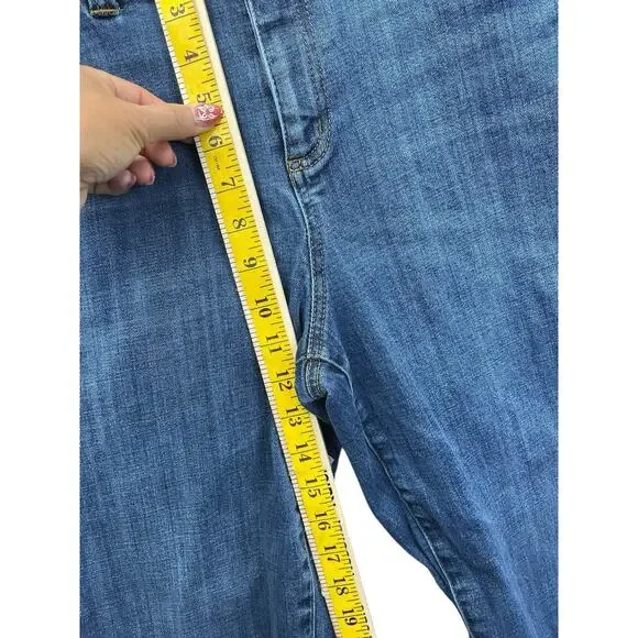 Talbots Jeans Womens 14 Curvy Simply Flattering 5 Pocket Straight Blue Denim - Picture 6 of 11